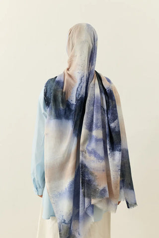 Châle Tencel Flow Marble - Indigo Oléaster — vue 2