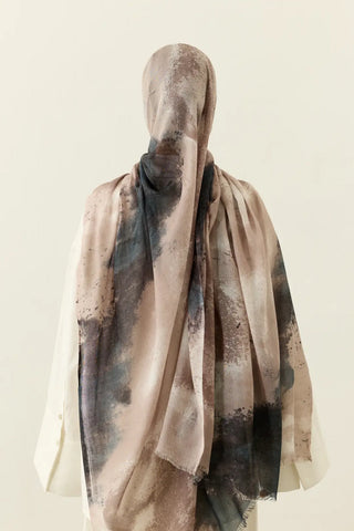 Châle Tencel Flow Marble - Noir Gris Poussiéreux — vue 2