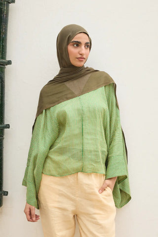 Châle Tencel Flow - Vert Henné — vue 2