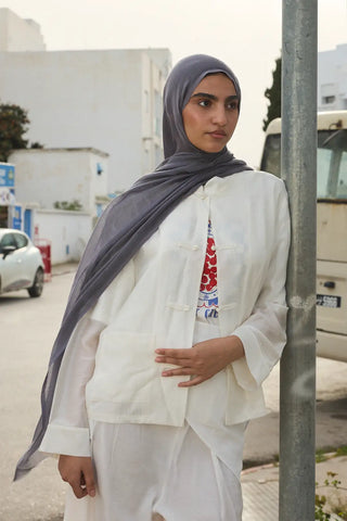 Châle Tencel Flow - Gris Foncée — vue 1
