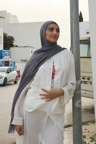 Châle Tencel Flow - Gris Foncée — vue 3