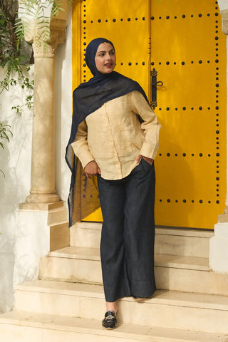 Châle Tencel Flow - Bleu Marine — vue 1