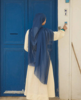 Châle Tencel Flow - Bleu Tunisien — vue 3